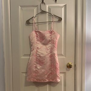 Superdown Pink Floral Mini Dress